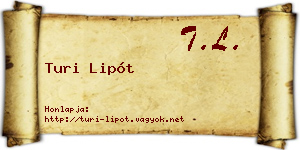 Turi Lipót névjegykártya